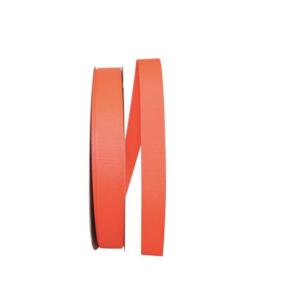 Reliant Ribbon 0.875 in. 100 Yards Grosgrain Texture Ribbon, Neon Orange 5200-011-05C